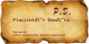Placzintár Donáta névjegykártya